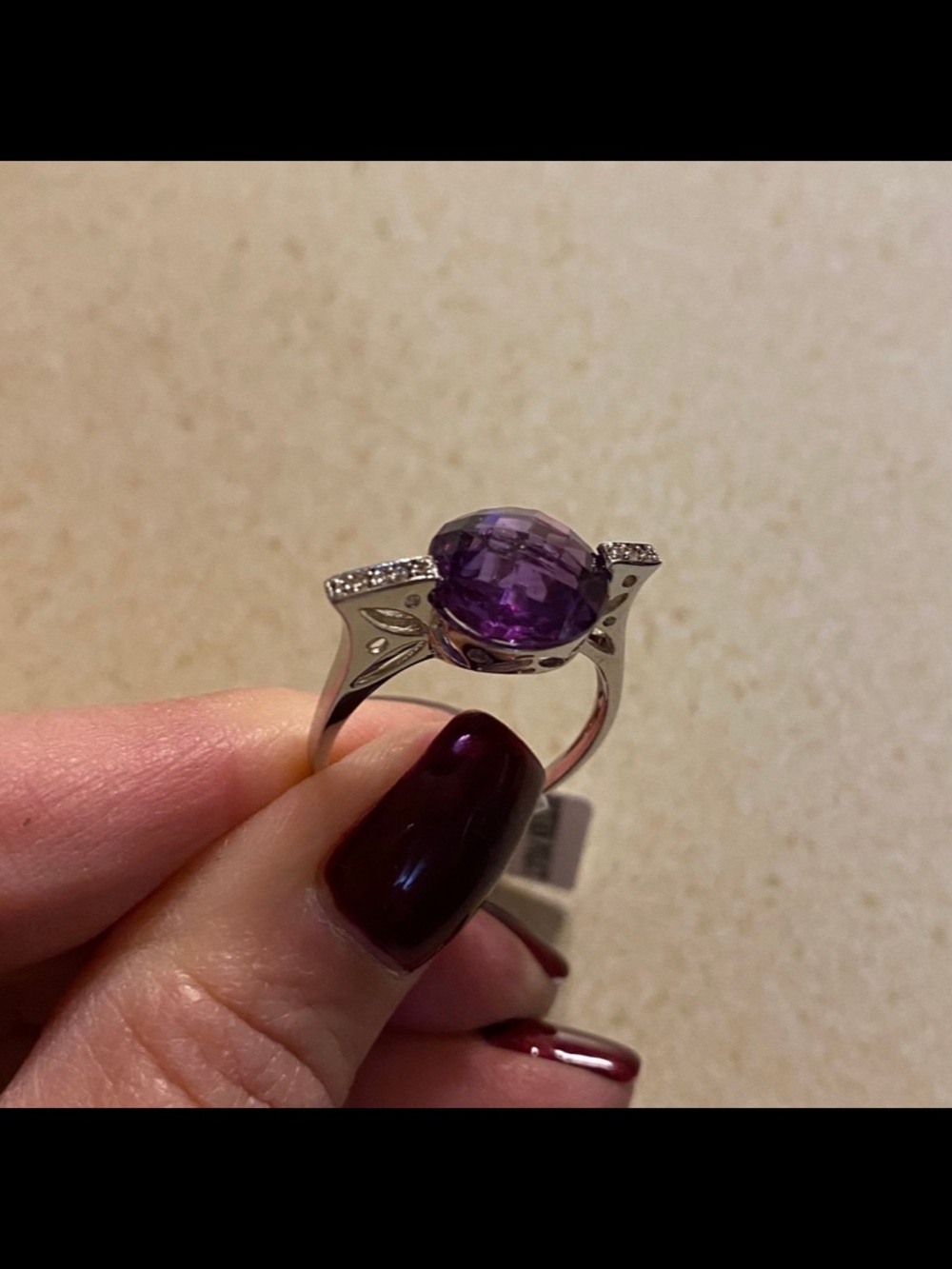 Peora Sterling Silver CZ Alexandrite Ring Size 8